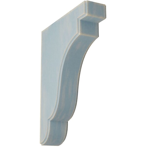 Ekena Millwork 1 3/4"W x 7 1/4"D x 9 1/2"H Bedford Wood Vintage Decor Bracket, Driftwood Blue - BKTWD02X07X10BEBU