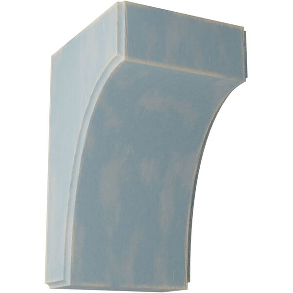 Ekena Millwork 3 1/2"W x 4"D x 6"H Clarksville Wood Vintage Decor Bracket, Driftwood Blue - BKTWD04X04X06CVBU