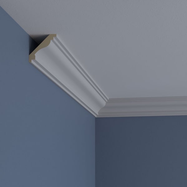 Ekena Millwork 2 3/4"H x 2 1/2"P x 3 3/4"F x 94 1/2"L Artis Smooth Crown Moulding - MLD02X02X01AR