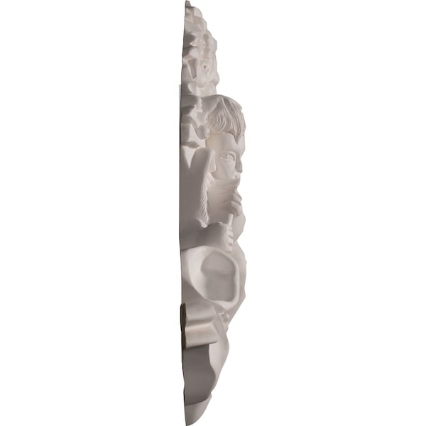 Ekena Millwork 42 1/4"W x 21 1/4"H x 3 1/8"P Angel Center with Scrolls - APL42X21X03AN