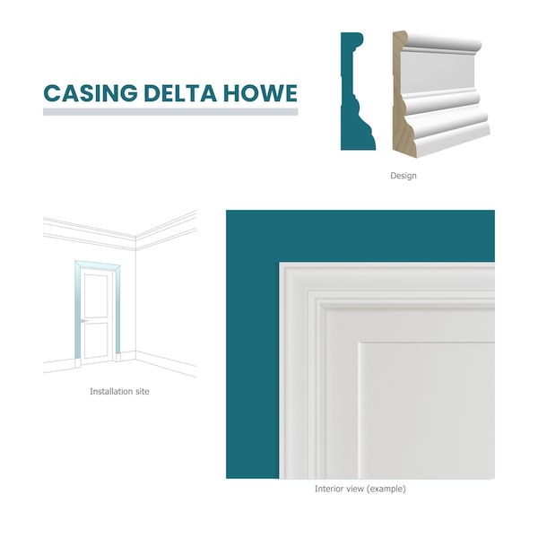 Reso Radiata pine, White, 99 in L, 1 in H, 3.25 in W, Primed - RMC-DEL-99-5