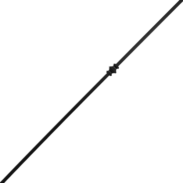 Nuvo Iron in Square x 44in Long Black Steel Interior Balusters - Single Collar, 12PK - SQI1C-12MP