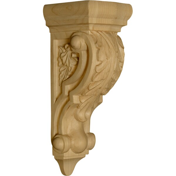 Osborne Wood Products 9 x 3 x 3 1/2 Venice Corbel with Acanthus Leaves in Hard Maple - 8015HM