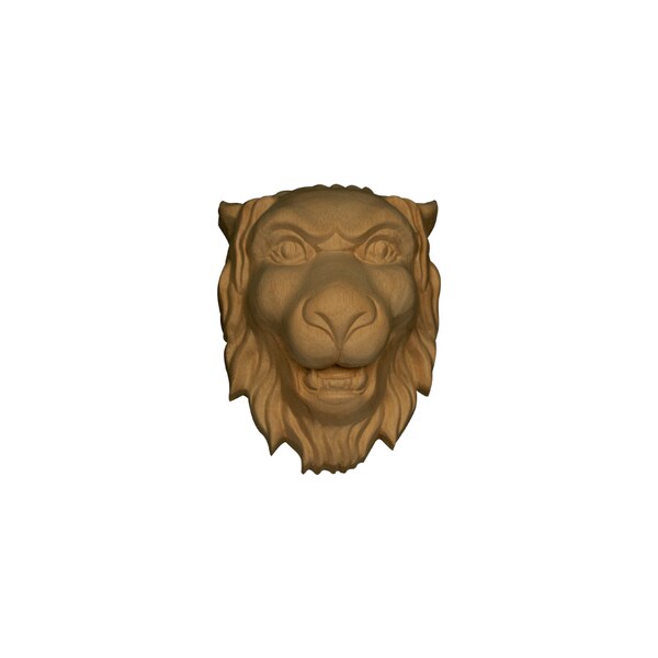 Osborne Wood Products 12 x 10 x 6 Large Lion Head Onlay in Rubberwood (paintgrade - 891742RW