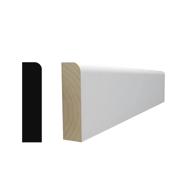 Reso Radiata pine, White, 85 in L, 0.375 in H, 1.25 in W, Primed - RMC-887-85-1
