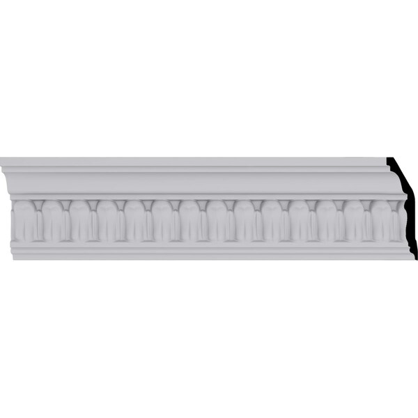 Ekena Millwork 3 5/8"H x 1 5/8"P x 3 7/8"F x 94 1/2"L, (1" Repeat), Chaffin Crown Moulding - MLD03X01X03CF