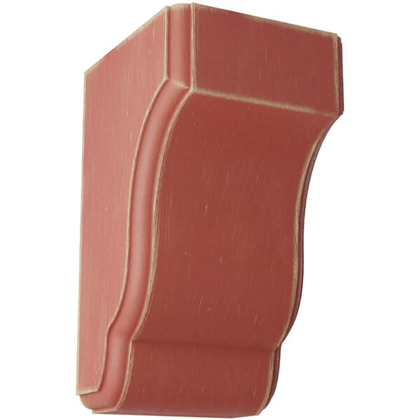 Ekena Millwork 3 1/2"W x 4"D x 6 1/2"H Capistrano Mission Wood Vintage Decor Corbel, Salvage Red - CORWD03X04X06CPRD