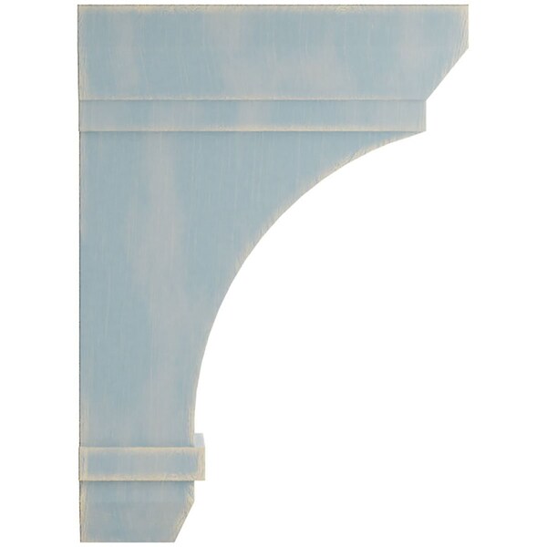 Ekena Millwork 2 1/4"W x 5"D x 7"H Stockport Wood Vintage Decor Bracket, Driftwood Blue - BKTWD02X05X07STBU