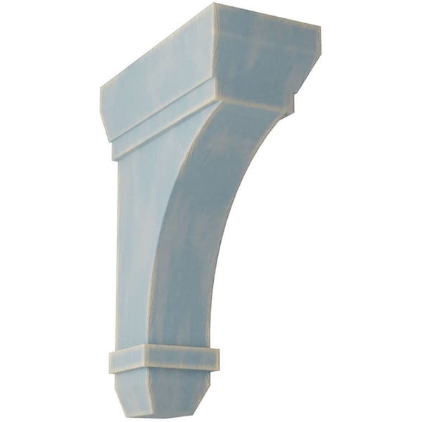 Ekena Millwork 2 1/4"W x 5"D x 7"H Stockport Wood Vintage Decor Bracket, Driftwood Blue - BKTWD02X05X07STBU