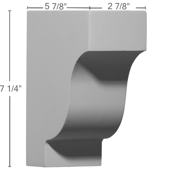 Ekena Millwork 2 7/8"W x 5 7/8"D x 7 1/4"H Traditional Corbel - COR05X02X07TR