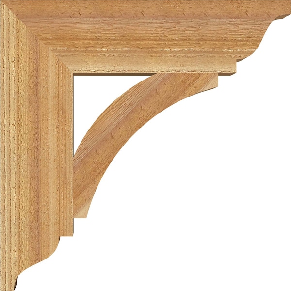 Ekena Millwork Thorton Traditional Rough Sawn Bracket, Western Red Cedar, 4"W x 16"D x 16"H - BKT04X16X16THR01RWR