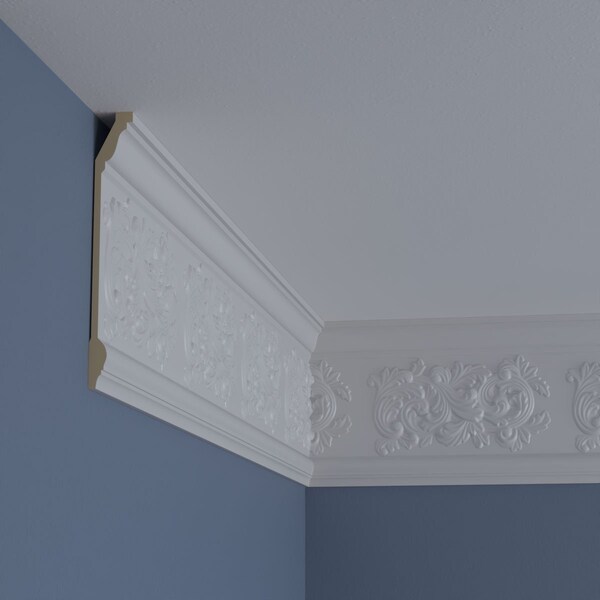 Ekena Millwork 7"H x 2 1/4"P x 7 1/4"F x 94 1/2"L Valletta Crown Moulding - MLD07X02X07VL