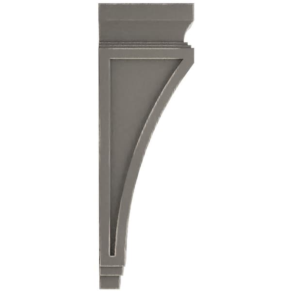 Ekena Millwork 3 7/8"W x 4 1/2"D x 14"H Arts and Crafts Wood Vintage Decor Corbel, Reclaimed Grey - CORWD03X04X14ARGY