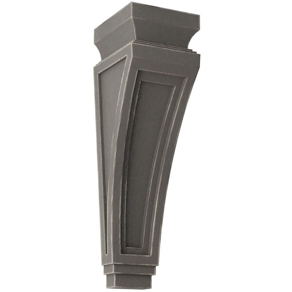 Ekena Millwork 3 7/8"W x 4 1/2"D x 14"H Arts and Crafts Wood Vintage Decor Corbel, Reclaimed Grey - CORWD03X04X14ARGY