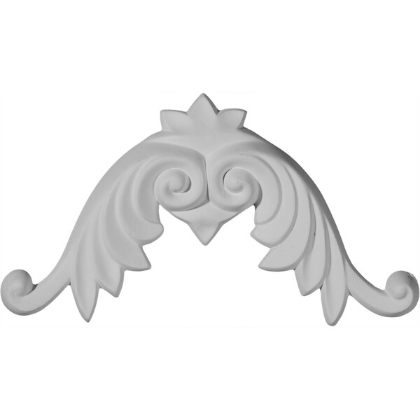 Ekena Millwork 7 1/2"W x 3 7/8"H x 5/8"P Kent Center with Scrolls Onlay - ONL07X04X01KE