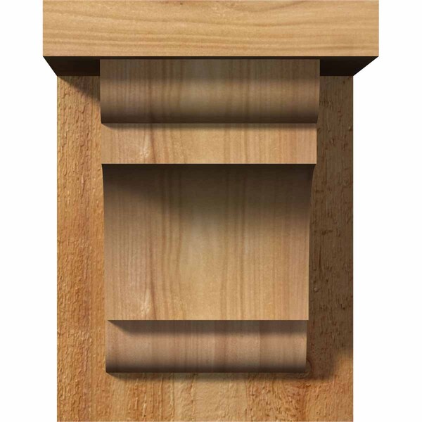Ekena Millwork New Brighton Rough Sawn Corbel w/Backplate, Western Red Cedar, 6"W x 8"D x 8"H - COR06X08X08NEB01RWR