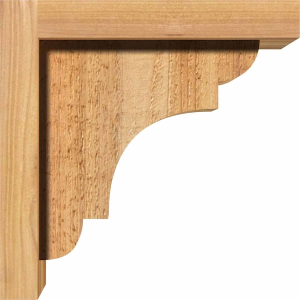 Ekena Millwork New Brighton Rough Sawn Corbel w/Backplate, Western Red Cedar, 6"W x 8"D x 8"H - COR06X08X08NEB01RWR