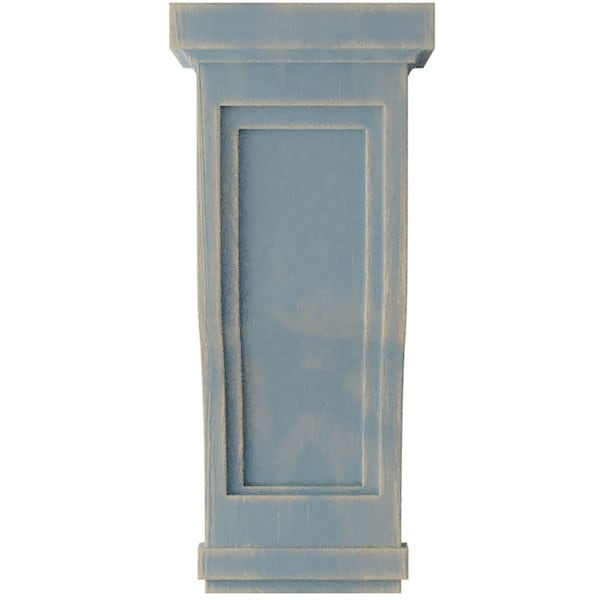 Ekena Millwork 7 1/2"W x 8"D x 17"H Traditional Recessed Wood Vintage Decor Corbel, Driftwood Blue - CORWD07X08X17TRBU