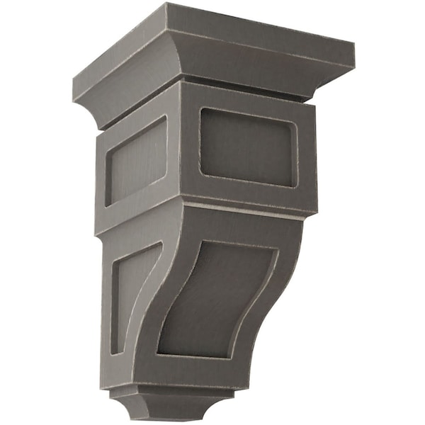 Ekena Millwork 3 1/2"W x 3 3/4"D x 6"H Mini Reyes Wood Vintage Decor Corbel, Reclaimed Grey - CORWD03X03X06RYGY