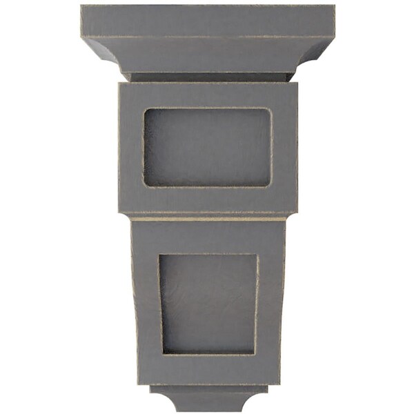 Ekena Millwork 3 1/2"W x 3 3/4"D x 6"H Mini Reyes Wood Vintage Decor Corbel, Pebble Grey - CORWD03X03X06RYPG