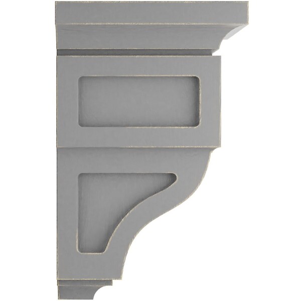 Ekena Millwork 3 1/2"W x 3 3/4"D x 6"H Mini Reyes Wood Vintage Decor Corbel, Pebble Grey - CORWD03X03X06RYPG