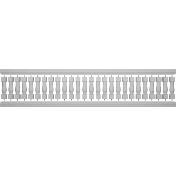 Ekena Millwork Fiberthane Oxford Balustrade Railing Kit, Style N (7 5/8" On-Center Spacing to Pass 4" Sphere Code) - BALK38X192OXN