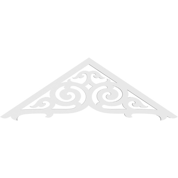 Ekena Millwork Pitch Athens Architectural Grade PVC Gable Pediment, 60"W x 10"H x 1"P (4/12) - GPP060X010X100ATH