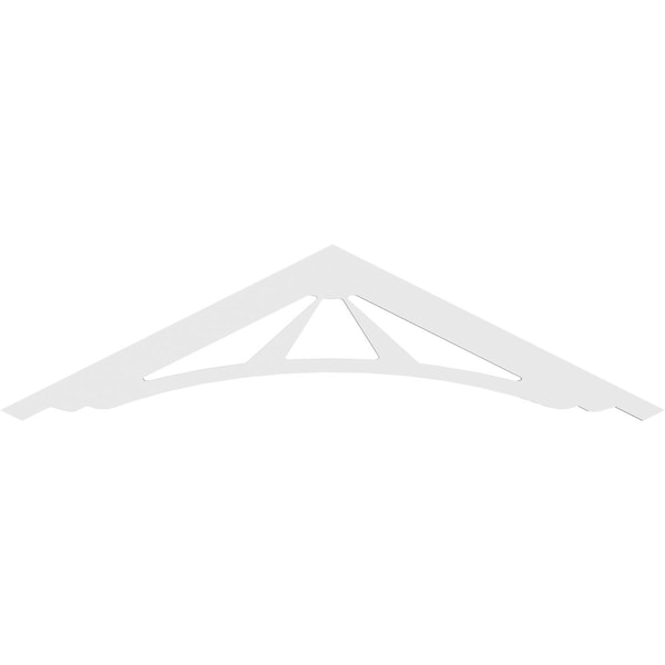 Ekena Millwork Pitch Stanford Architectural Grade PVC Gable Pediment, 60"W x 15"H x 1"P (6/12) - GPP060X015X100STA