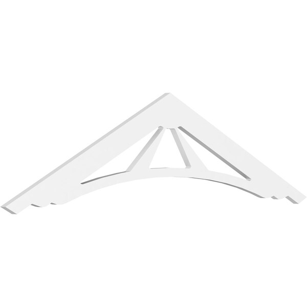 Ekena Millwork Pitch Stanford Architectural Grade PVC Gable Pediment, 60"W x 15"H x 1"P (6/12) - GPP060X015X100STA
