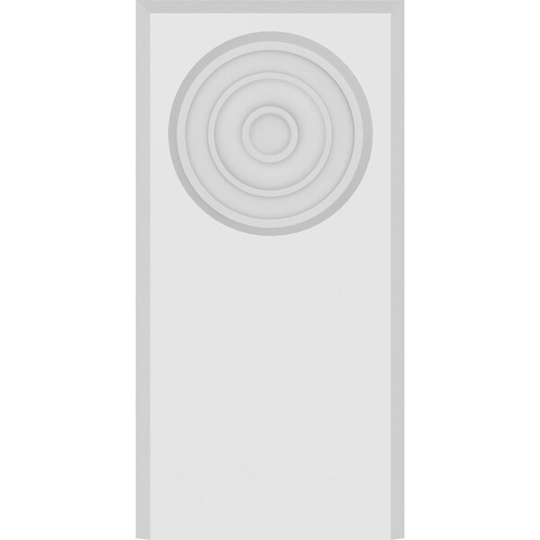 Ekena Millwork Standard Foster Bullseye Plinth Block with Beveled Edge, 4 1/2"W x 9"H x 1/2"P - PBP045X090X050FOS03