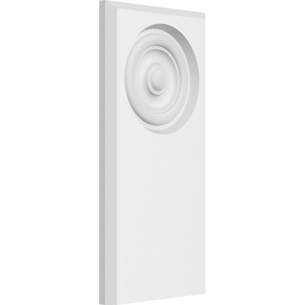 Ekena Millwork Standard Foster Bullseye Plinth Block with Beveled Edge, 4 1/2"W x 9"H x 1/2"P - PBP045X090X050FOS03