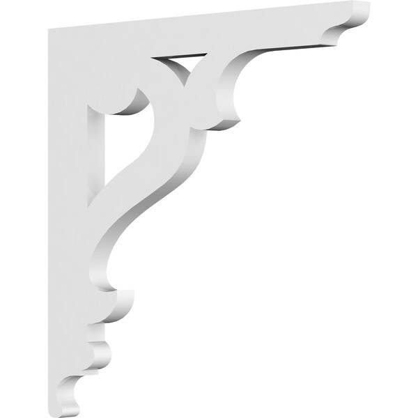 Ekena Millwork Brontes Architectural Grade PVC Bracket, 5/8"W X 10"D X 10"H - BKTP01X10X10BR