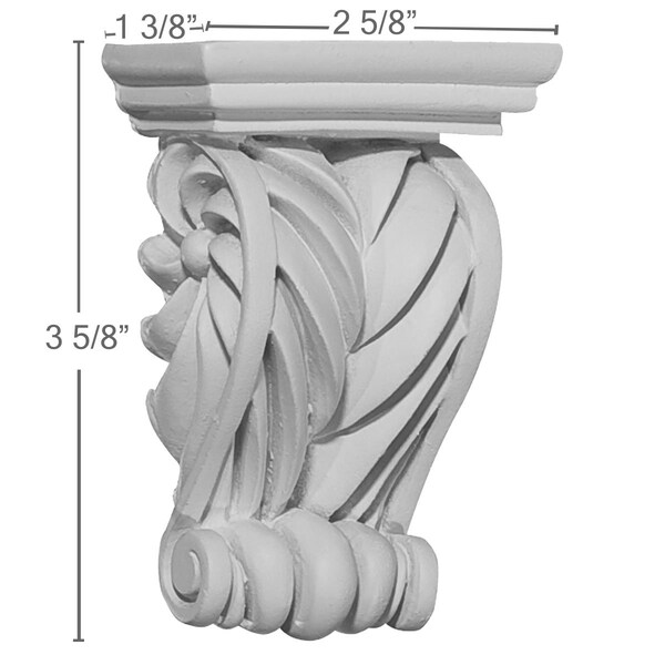 Ekena Millwork 2 5/8"W x 1 3/8"D x 3 5/8"H Alexandria Corbel - COR02X01X03AL