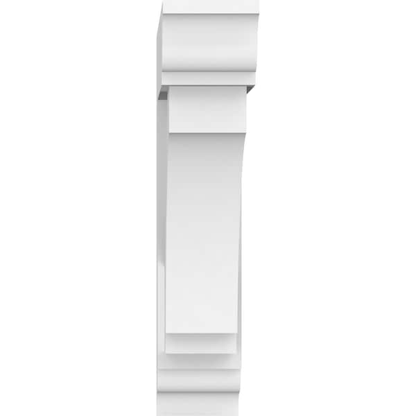 Ekena Millwork Standard Imperial Architectural Grade PVC Bracket With Traditional Ends, 3"W x 12"D x 14"H - BKTP03X12X14IMP01