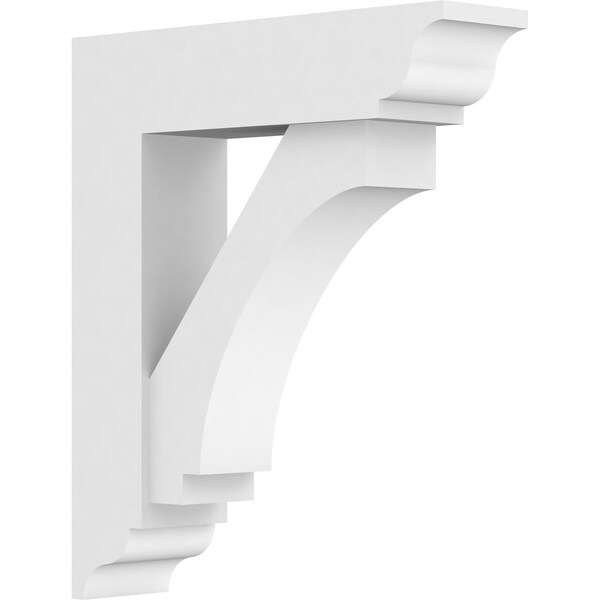 Ekena Millwork Standard Imperial Architectural Grade PVC Bracket With Traditional Ends, 3"W x 12"D x 14"H - BKTP03X12X14IMP01