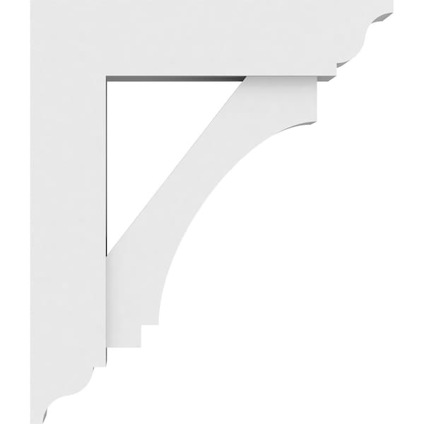 Ekena Millwork Standard Imperial Architectural Grade PVC Bracket With Traditional Ends, 3"W x 12"D x 14"H - BKTP03X12X14IMP01