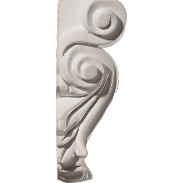 Ekena Millwork 3 7/8"W x 1 1/4"D x 5 1/4"H Scroll Leaf Corbel - COR03X01X05SC