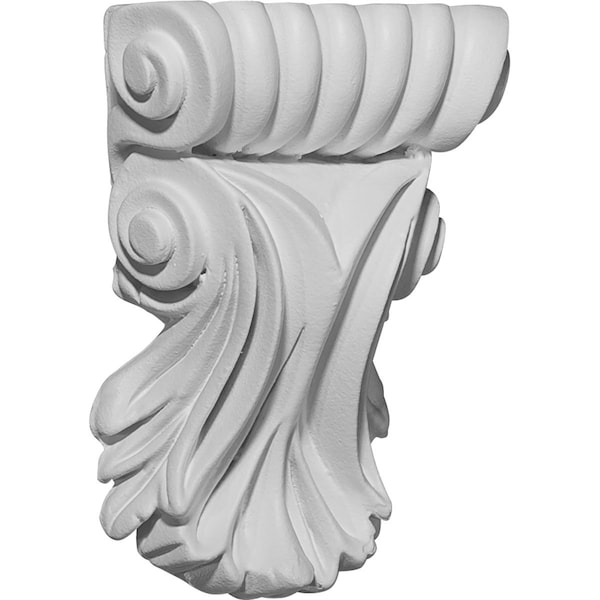 Ekena Millwork 3 7/8"W x 1 1/4"D x 5 1/4"H Scroll Leaf Corbel - COR03X01X05SC