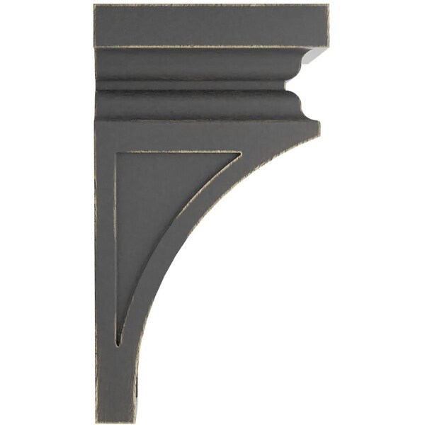 Ekena Millwork 7"W x 7 3/4"D x 14"H Jumbo Nevio Wood Vintage Decor Corbel, Black - CORWD07X07X14NEBL