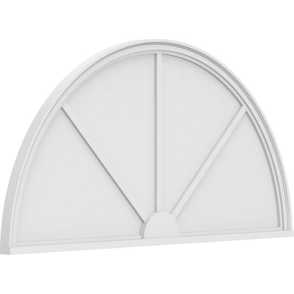 Ekena Millwork Half Round 3 Spoke Architectural Grade PVC Pediment, 58"W x 29"H x 2"P - PEDPS058X290HRO03