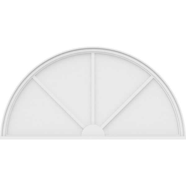 Ekena Millwork Half Round 3 Spoke Architectural Grade PVC Pediment, 58"W x 29"H x 2"P - PEDPS058X290HRO03