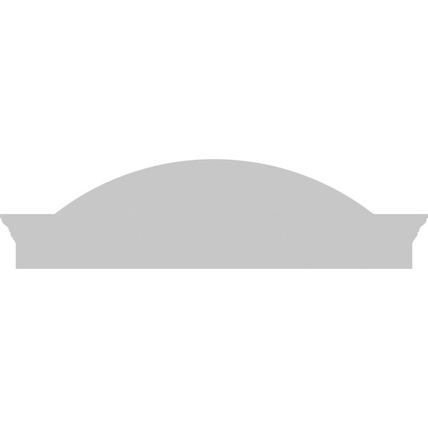 Ekena Millwork Segment Arch W/ Flankers 4 Spoke Architectural Grade PVC Pediment, 38"W x 10-1/2"H x 2-1/2"P - PEDPS038X105SGF04