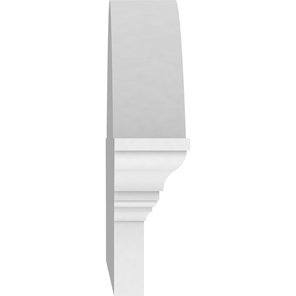 Ekena Millwork Segment Arch W/ Flankers 4 Spoke Architectural Grade PVC Pediment, 38"W x 10-1/2"H x 2-1/2"P - PEDPS038X105SGF04