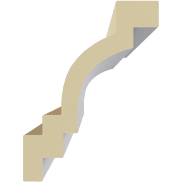 Ekena Millwork 4"H x 3"P x 5"F x 94 1/2"L Traditional Smooth Crown Moulding - MLD04X03X05TR
