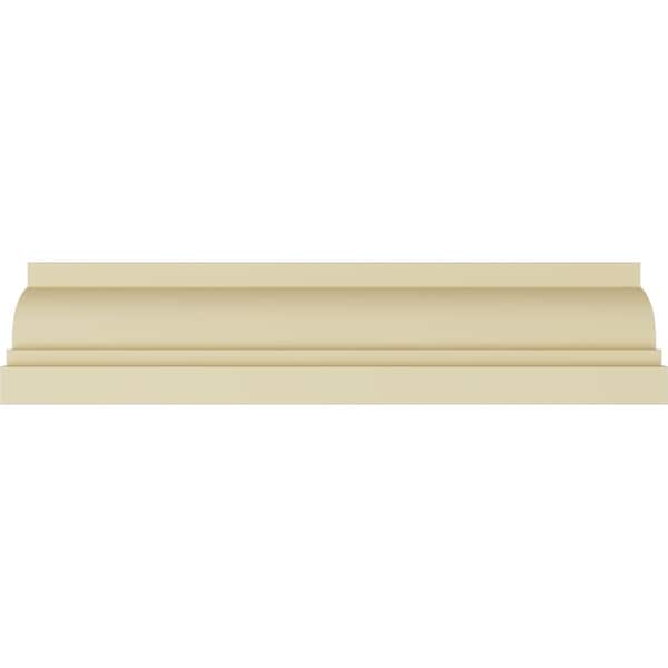 Ekena Millwork 4"H x 3"P x 5"F x 94 1/2"L Traditional Smooth Crown Moulding - MLD04X03X05TR