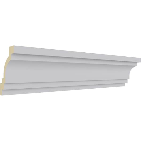 Ekena Millwork 4"H x 3"P x 5"F x 94 1/2"L Traditional Smooth Crown Moulding - MLD04X03X05TR