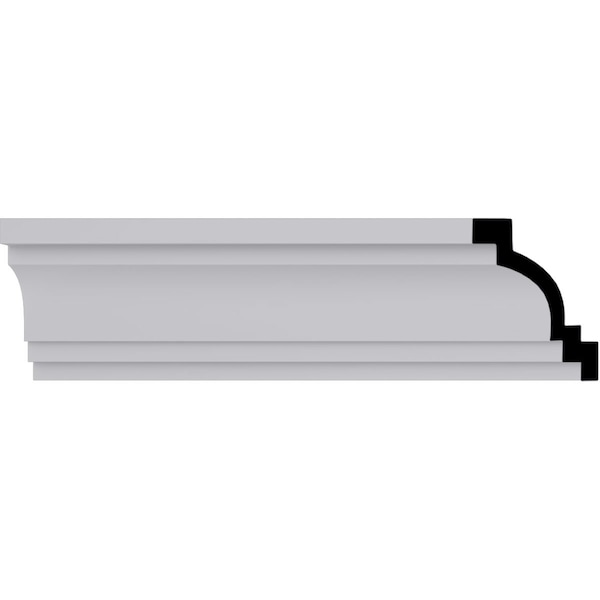 Ekena Millwork 4"H x 3"P x 5"F x 94 1/2"L Traditional Smooth Crown Moulding - MLD04X03X05TR