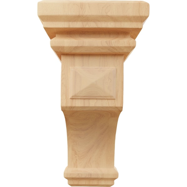 Ekena Millwork 7"W x 7 3/4"D x 14"H Jumbo Woodruff Wood Corbel, Red Oak - CORW07X07X14WFRO