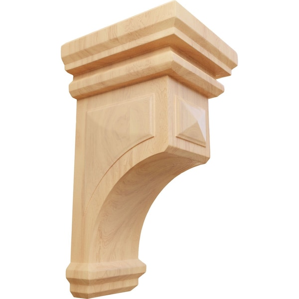 Ekena Millwork 7"W x 7 3/4"D x 14"H Jumbo Woodruff Wood Corbel, Red Oak - CORW07X07X14WFRO