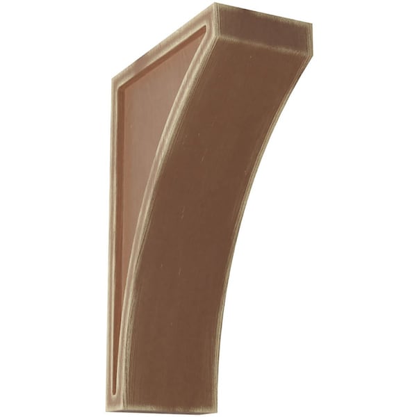 Ekena Millwork 3"W x 6 1/2"D x 10"H Large Lawson Wood Vintage Decor Corbel, Weathered Brown - CORWD03X06X10LWBR